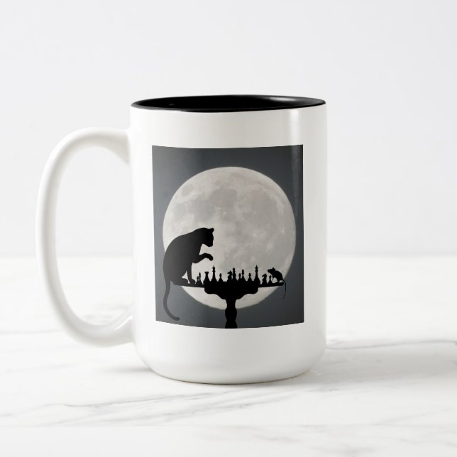 Niedlich Kitty Cat Zweifarbige Tasse (Links)