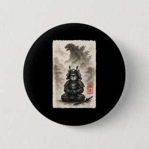 Niedlich Kitty Catzilla Angry Kaiju Anime Cat Mons Button