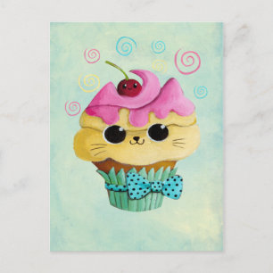 Niedlich Kitty Cupcake Postkarte