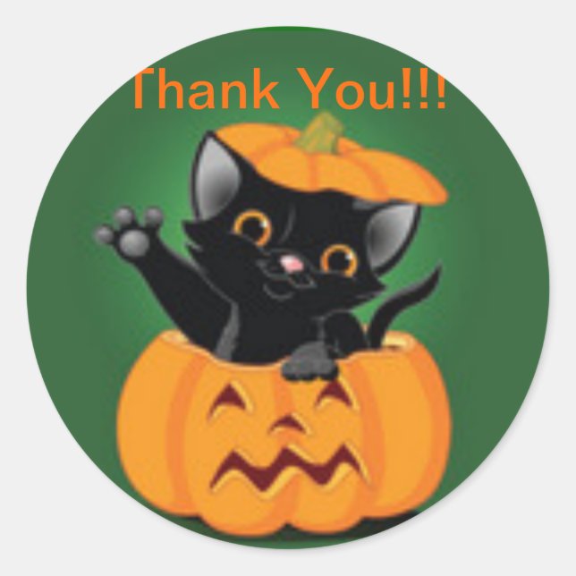 Niedlich Kitty Halloween Danke, Ihr Sticker (Vorderseite)