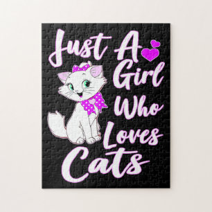Niedlich Kitty Just a Girl, das Katzen Liebe Puzzle