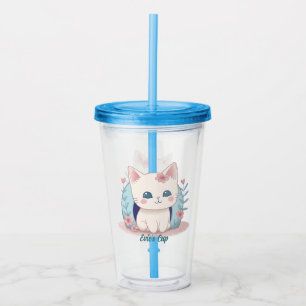 Niedlich Kitty Kawaii Chibi Acryltrinkbecher