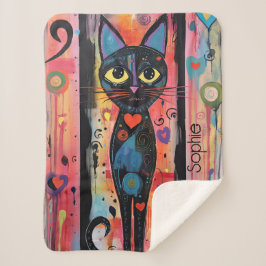 Niedlich Kitty Personalisiert Sherpadecke