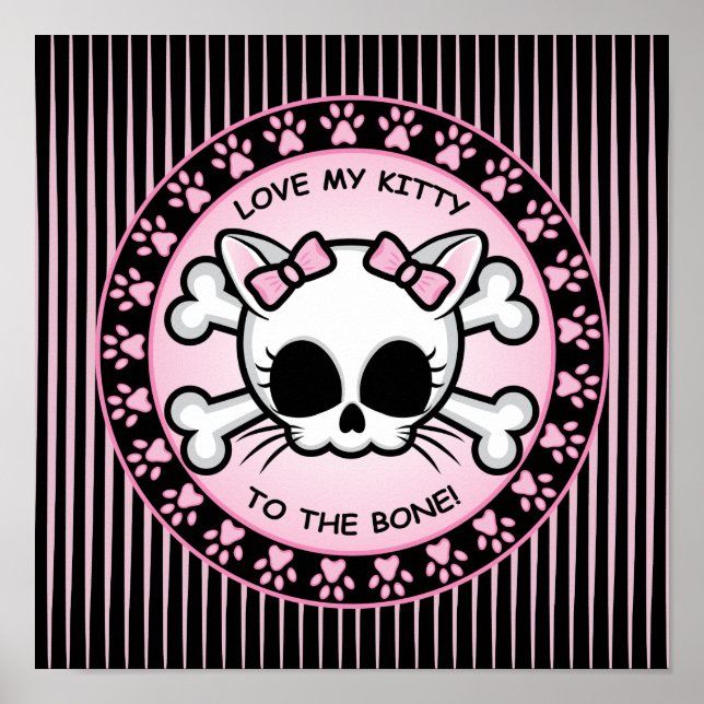 Niedlich Kitty Skull Poster (Vorne)