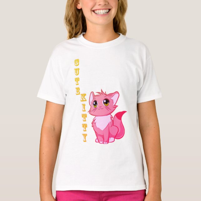 Niedlich Kitty T-Shirt (Vorderseite)