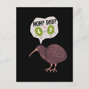 Niedlich Kiwi Bird Family Spaß Neuseeland Postkarte