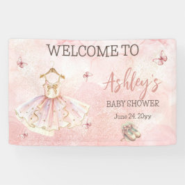 Niedlich Kleine Ballerina Pink Tutu Babydusche Banner