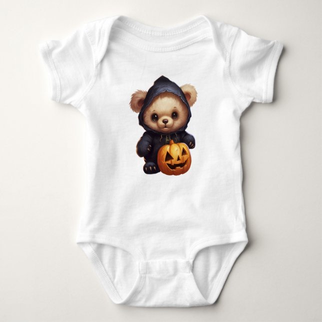 NIEDLICH KLEINE HALLOWEEN TEDDY BEAR BABY STRAMPLER (Vorderseite)