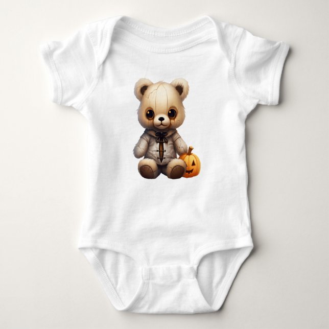 NIEDLICH KLEINE HALLOWEEN TEDDY BEAR BABY STRAMPLER (Vorderseite)