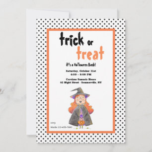 Niedlich-Kleine-Hexe-Halloween-Party Einladung