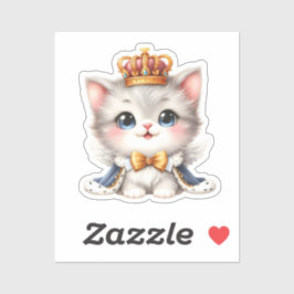Niedlich kleine Kitten Prince Aufkleber