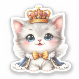 Niedlich kleine Kitten Prince Aufkleber