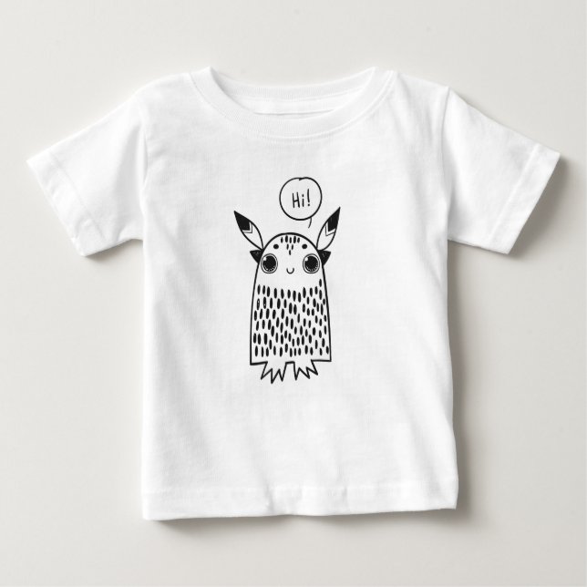 Niedlich-Kleine-Monster-Illustration Baby T-shirt (Vorderseite)