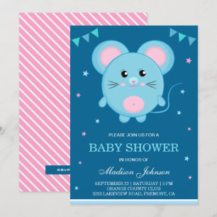 Niedlich kleine Sweet Mouse Kinderdusche Einladung