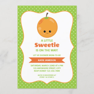 Niedlich kleine Sweetie Orange Babydusche Einladung