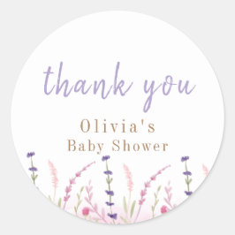 Niedlich kleine Wildblume Garden Kinderdusche Runder Aufkleber