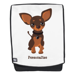Niedlich Kleiner Chihuahua Welpe Personalisiert Rucksack