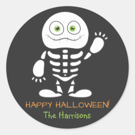 Niedlich-Kleiner Skelettsticker Personalisiert Runder Aufkleber