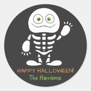 Niedlich-Kleiner Skelettsticker Personalisiert Runder Aufkleber