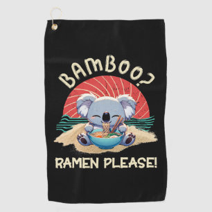 Niedlich Koala aß Ramen Vintag Sunshine Golfhandtuch