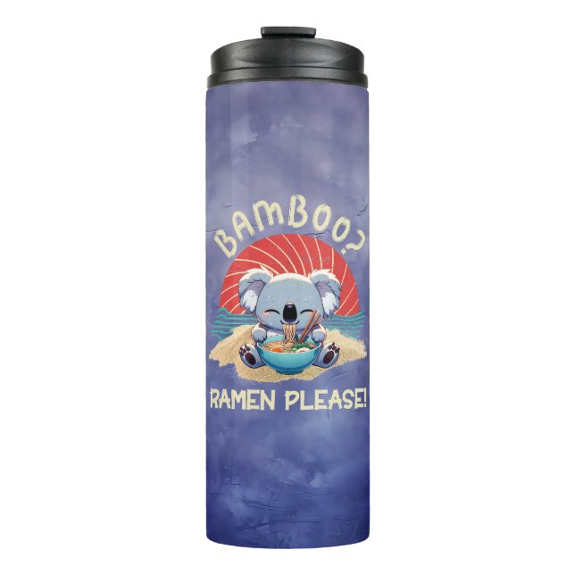 Niedlich Koala aß Ramen Vintag Sunshine Thermosbecher (Vorderseite)