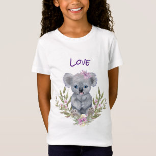 Niedlich Koala Bear Floral T-Shirt