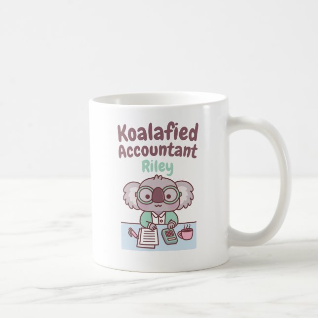 Niedlich Koala Bear Koalafied Accountant Funny Gif Kaffeetasse (Rechts)