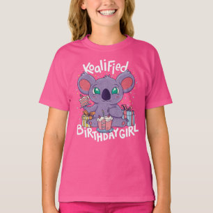 Niedlich Koala Bear Koalified Birthday Girl Pink T-Shirt