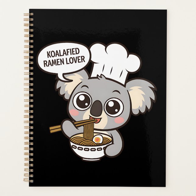 Niedlich Koala genießt Ramen Planer (Vorderseite)