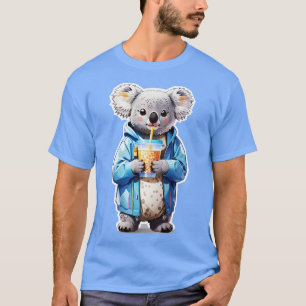 Niedlich Koala in einer hoodie trinken Blase Tee b