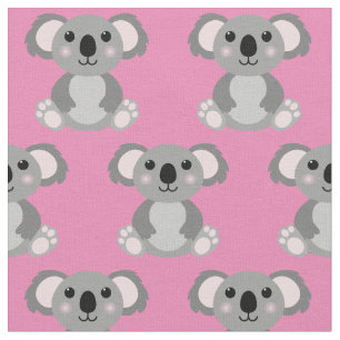 Niedlich Koala Kinder Cartoon Pink Girls Stoff