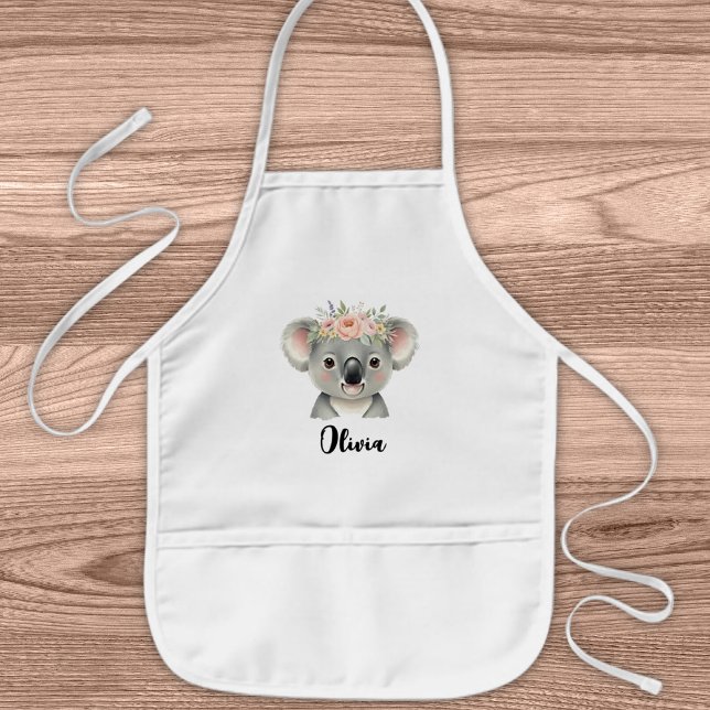 Niedlich Koala mit Blumenkrone Kinderschürze (Von Creator hochgeladen)