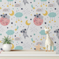 Niedlich Koala Moon Stars Rainbow Kids Pattern