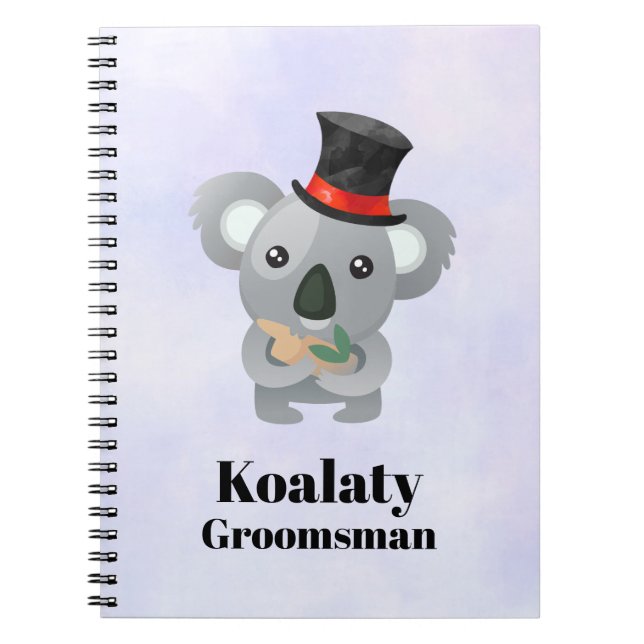 Niedlich Koala Pun Koalaty Trauzeuge Notizblock (Vorderseite)
