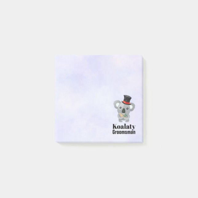 Niedlich Koala Pun Koalaty Trauzeuge Post-it Klebezettel (Vorderseite)