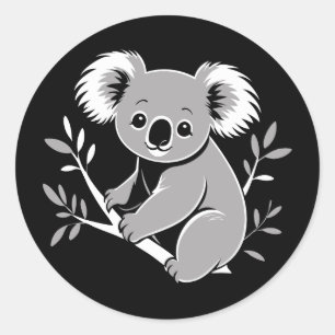 Niedlich Koala Runder Aufkleber