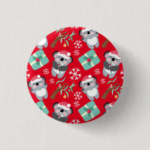 Niedlich Koala Weihnachten Button
