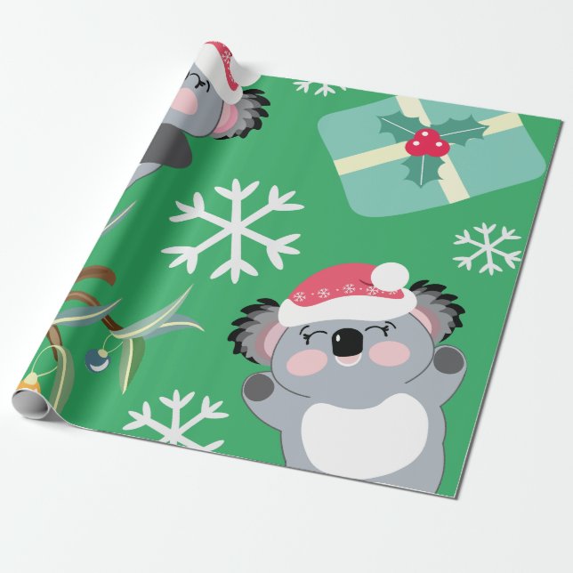 Niedlich Koala Weihnachten Geschenkpapier (Ungerollt)