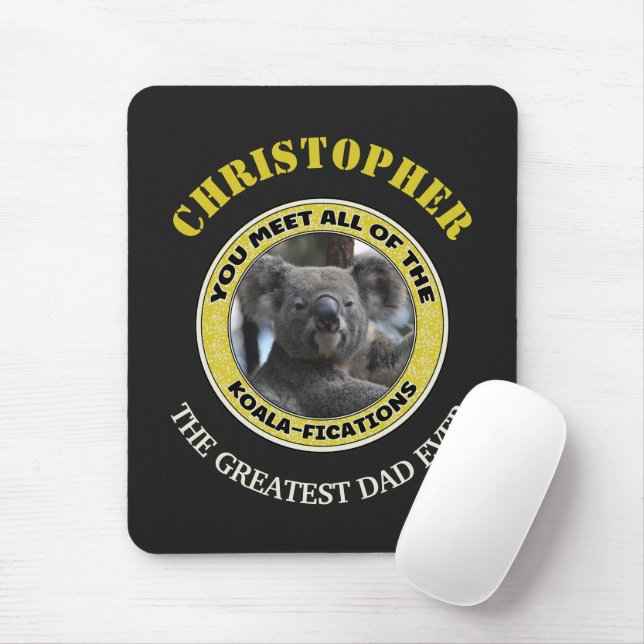 Niedlich koala "Wortspiel" personalisiert Mousepad (Mit Mouse)