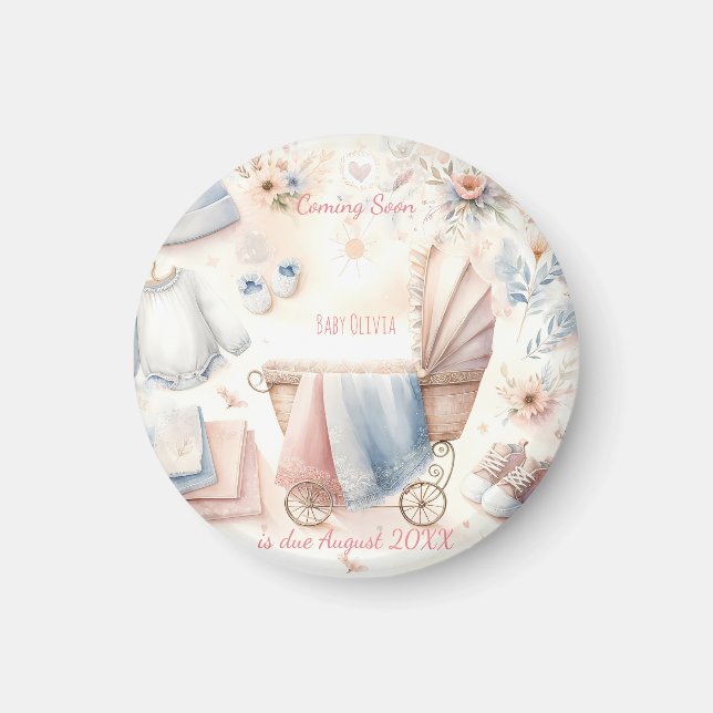 Niedlich kommende Ankündigung Einladung Magnet (Vorne)