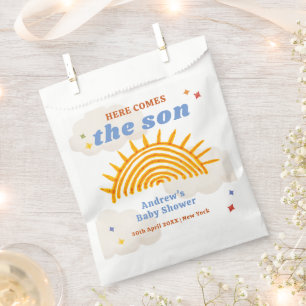 Niedlich kommt hier die Sonnenschirm-Babydusche Geschenktütchen