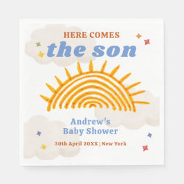 Niedlich kommt hier die Sonnenschirm-Babydusche Serviette