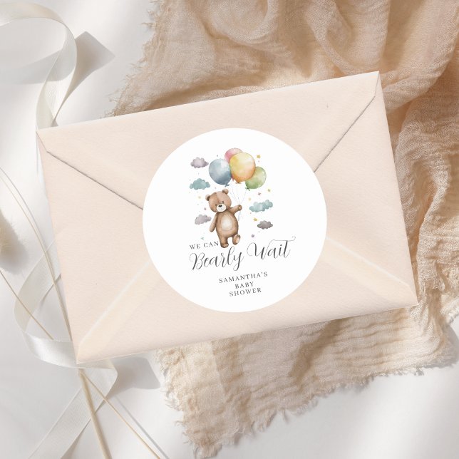 Niedlich können wir frühzeitig abwarten Bärenballo Runder Aufkleber (Von Creator hochgeladen)