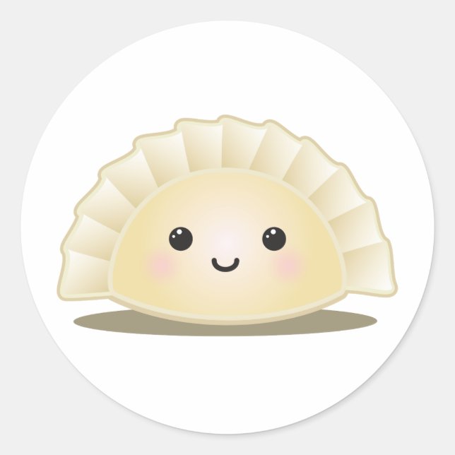 Niedlich Koreanischer Mandu Runder Aufkleber (Vorderseite)
