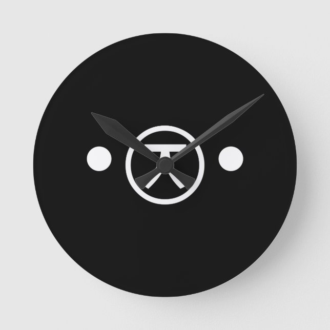 Niedlich Kuma Bear Kaomoji japanisches Emoticon Te Runde Wanduhr (Vorderseite)