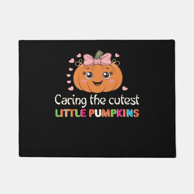 Niedlich Kümmern Für die Niedlichen Kürbiskins Kra Fußmatte (Vorderseite)