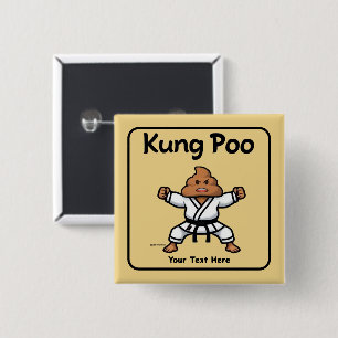 Niedlich Kung Poo Karate Button