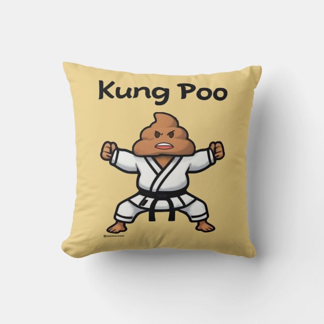 Niedlich Kung Poo Karate Kissen (Vorderseite)