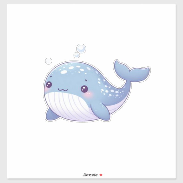 Niedlich, Küstenwal/Seeschifffahrt Aufkleber (Blatt)