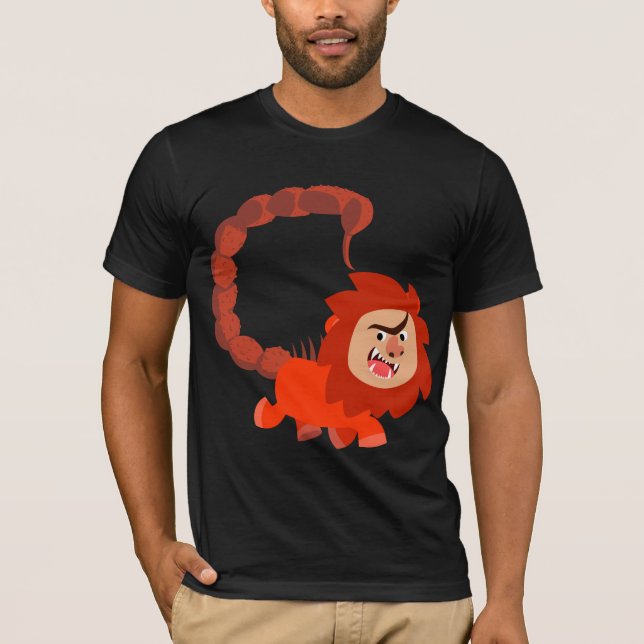 Niedlich Lächeln Cartoon Manticore T - Shirt (Vorderseite)